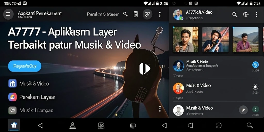 Antarmuka A7777 yang user-friendly untuk perekaman layar.
