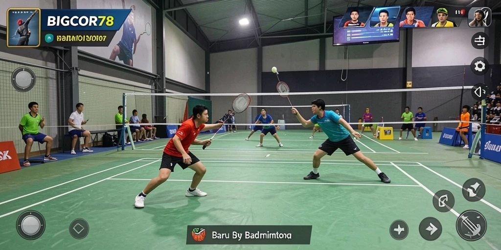 Tampilan antarmuka <strong>BIGCOR78</strong> yang menarik dengan fungsi Badminton yang lengkap.