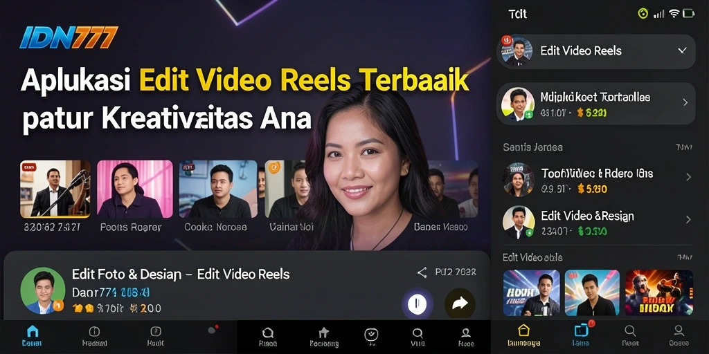 Tampilan antarmuka IDN777 yang modern dan user-friendly dalam Edit Video Reels.