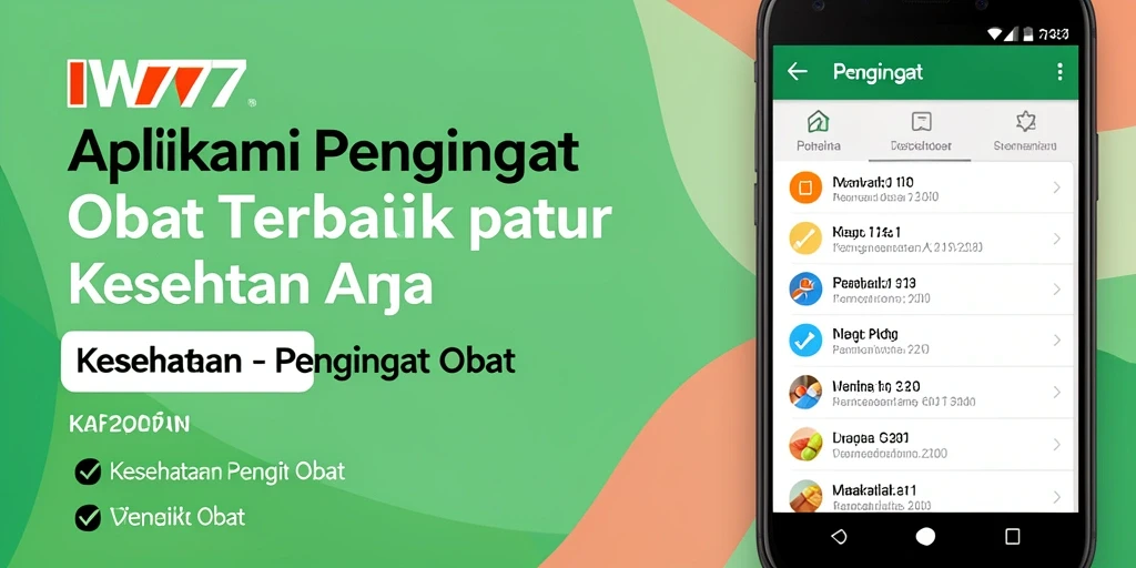 Tampilan antarmuka utama aplikasi Pengingat Obat IW777.