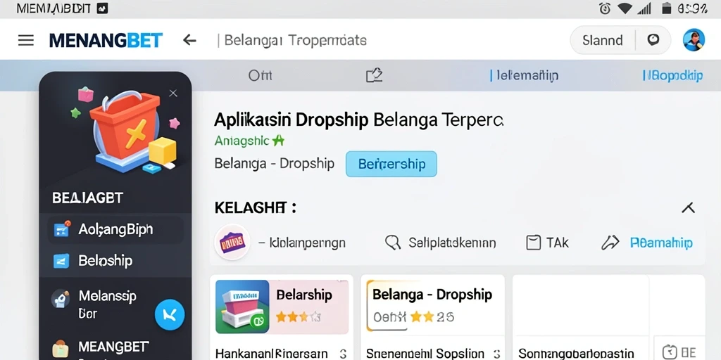 Antarmuka sederhana dan fungsional untuk dropshipping.
