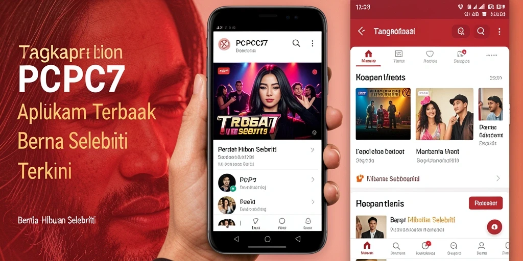 Tampilan antarmuka aplikasi Hiburan Selebriti yang menarik dan informatif.