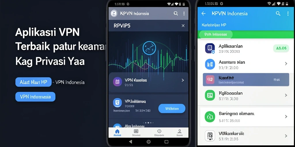 Tampilan antarmuka utama RPVIP5 dengan fitur VPN yang sederhana.
