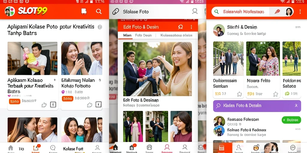 Tampilan antarmuka SLOT99 dengan fitur Kolase Foto yang atraktif.